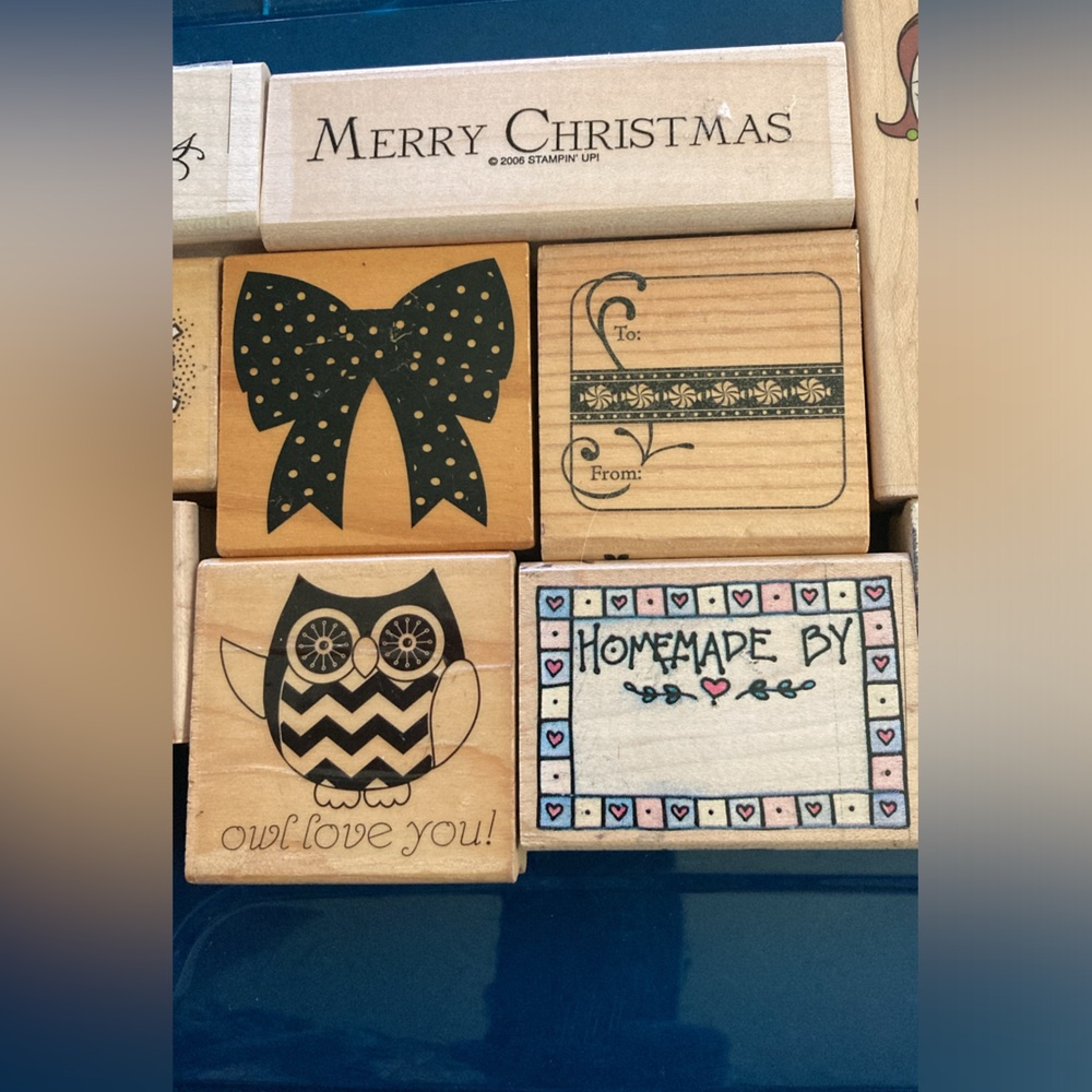 LOT OF 17 MISCELLANEOUS RUBBER STAMPS - Picture 2 of 4